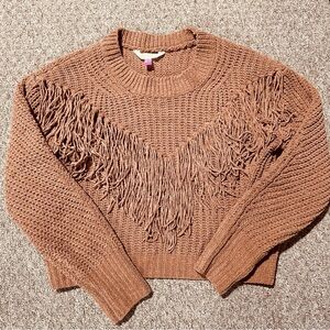 Soft fringed sweater